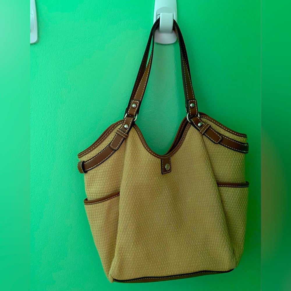 Tan and brown purse